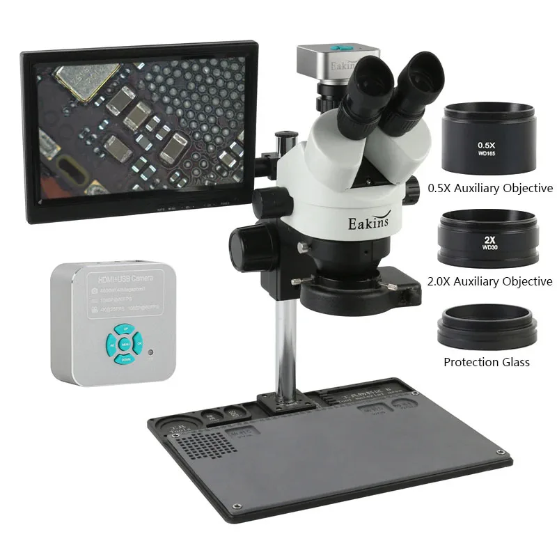 7x 45x zoom industrial simul-f - Simul-Focal Industrial Microscope 4K Hdmi avaliação e preço