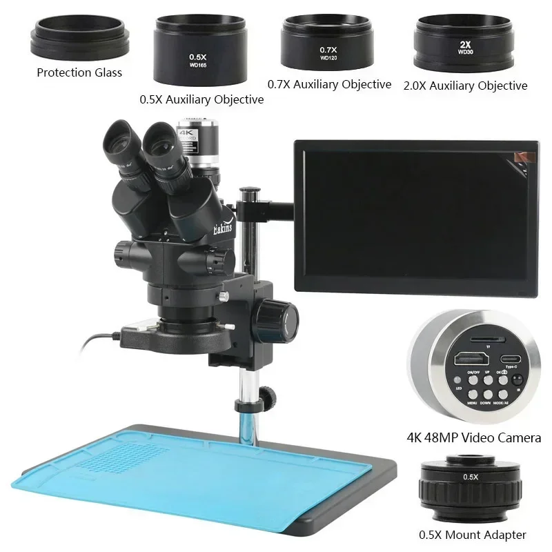 Microscópio estéreo trinocular - Trinocular Stereo Microscope 7X-45X avaliação e preço