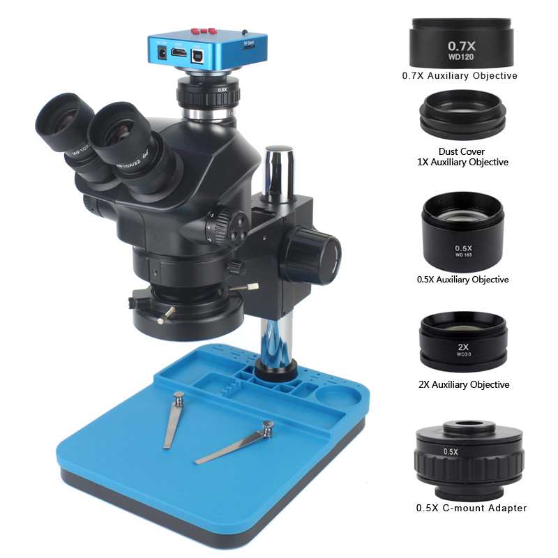 Câmera de Vídeo 1080P 48MP 2K  - Simul-Focal Industrial Microscope 4K Hdmi avaliação e preço