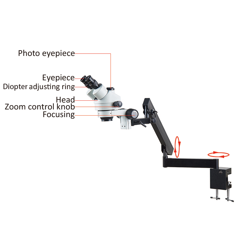 Conector de Braço Articulado A - Trinocular Stereo Microscope 7X-45X avaliação e preço