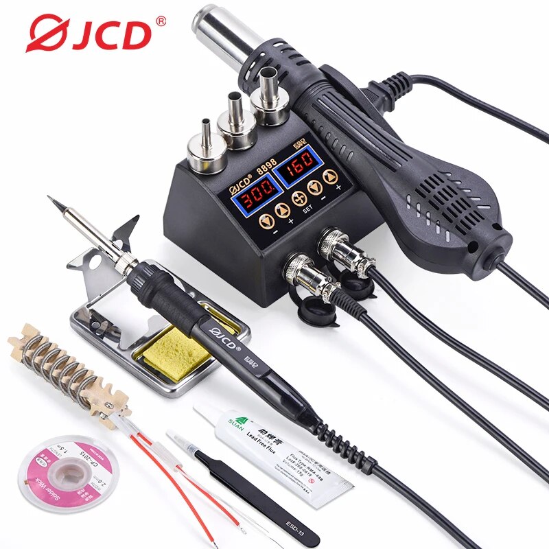 JCD-8898 Estação De Solda, 750 - 2 In 1 Soldering Rework Station 750W avaliação e preço