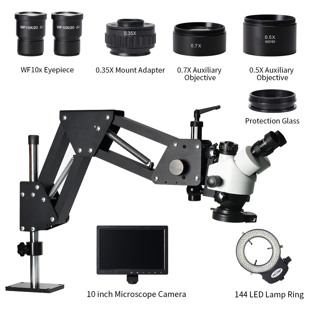 Microscópio Estéreo Trinocular - Trinocular Stereo Microscope 7X-45X avaliação e preço