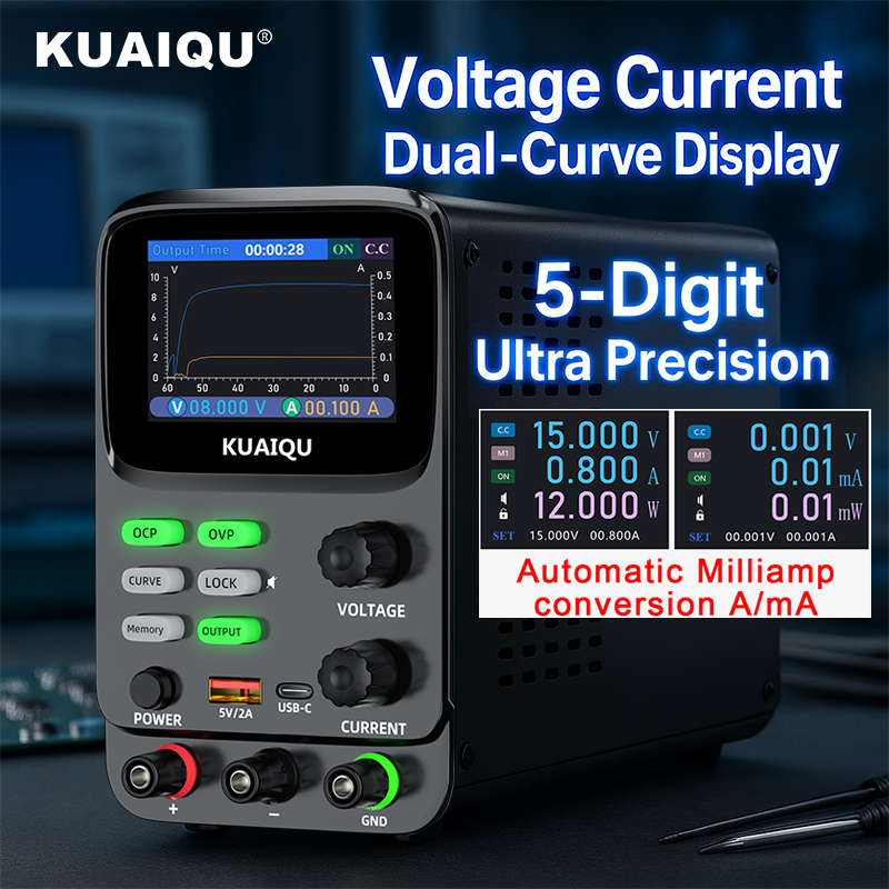 KUAIQU 5 dígitos Ultra precisã - High Precision Dc Power Supply 30V 10A avaliação e preço