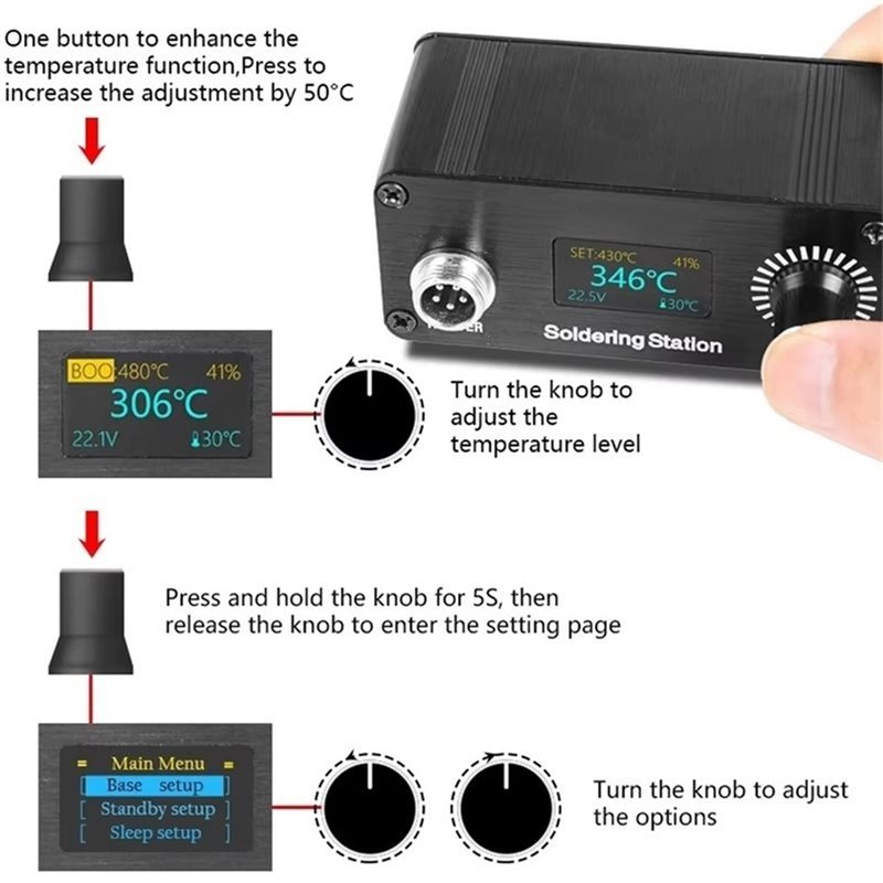 Estação de Solda Portátil B23B - T12 Soldering Station Oled avaliação e preço