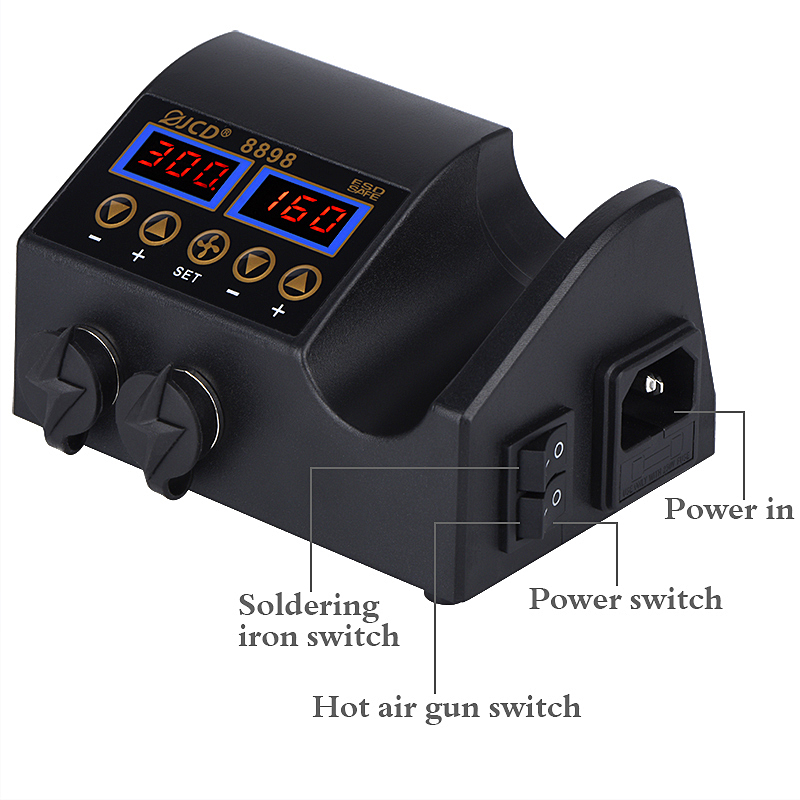JCD 8898‑16 750W Estação de So - 2 In 1 Soldering Rework Station 750W avaliação e preço