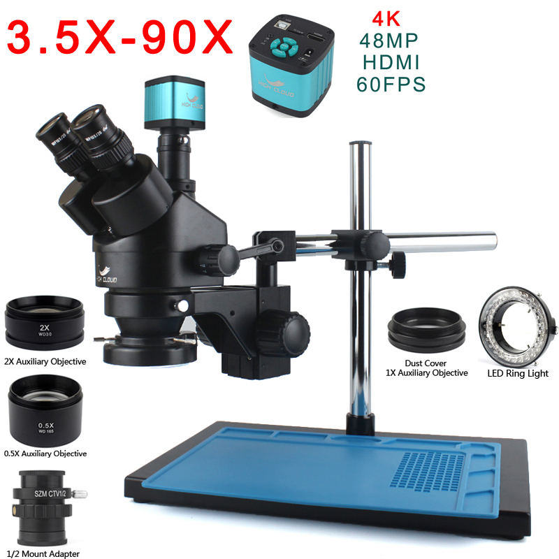 7x-45x 3.5x-90x zoom estéreo t - Trinocular Stereo Microscope 7X-45X avaliação e preço