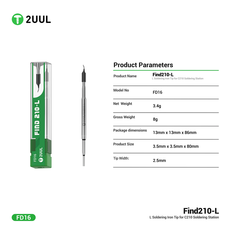 2UUL FD16 Find210-L Ponta de F - C210 Precision Soldering Station avaliação e preço